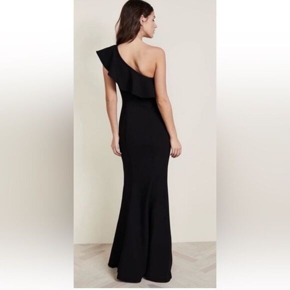 Likely Kane black gown long side slit dress one shoulder 2 - Picture 4 of 9